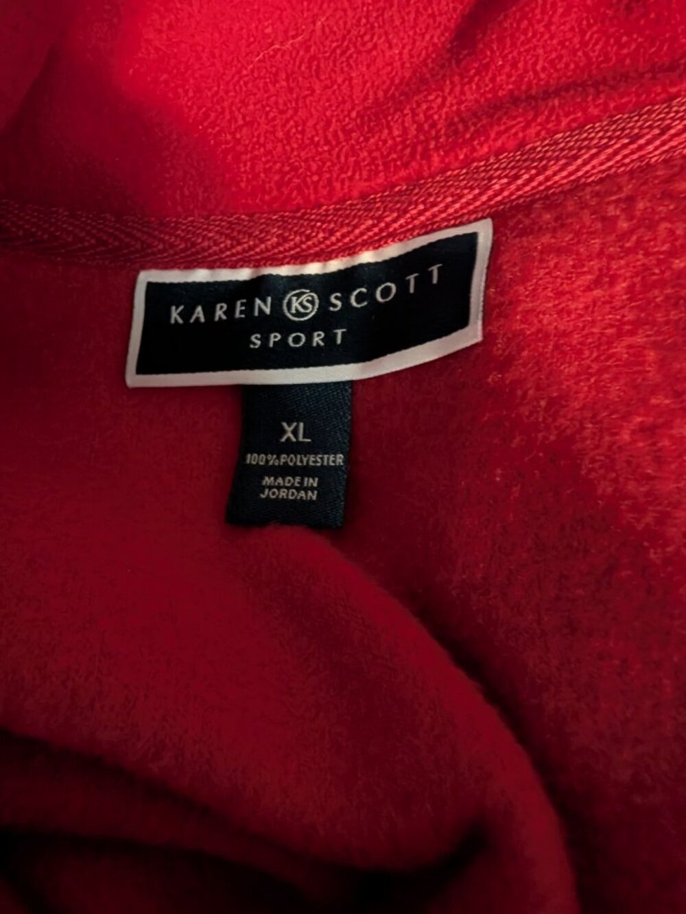 Karen Scott Sport Vest Womens XL Red Fleece Full Zip Zeroproof Pockets NWT - Picture 6 of 7